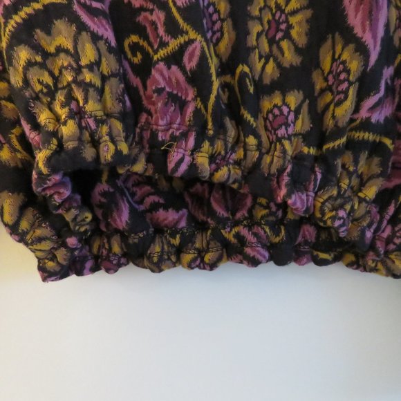 FREE PEOPLE No Ordinary Floral Puff Sleeve Top in Black Combo - Size XS - Picture 7 of 16